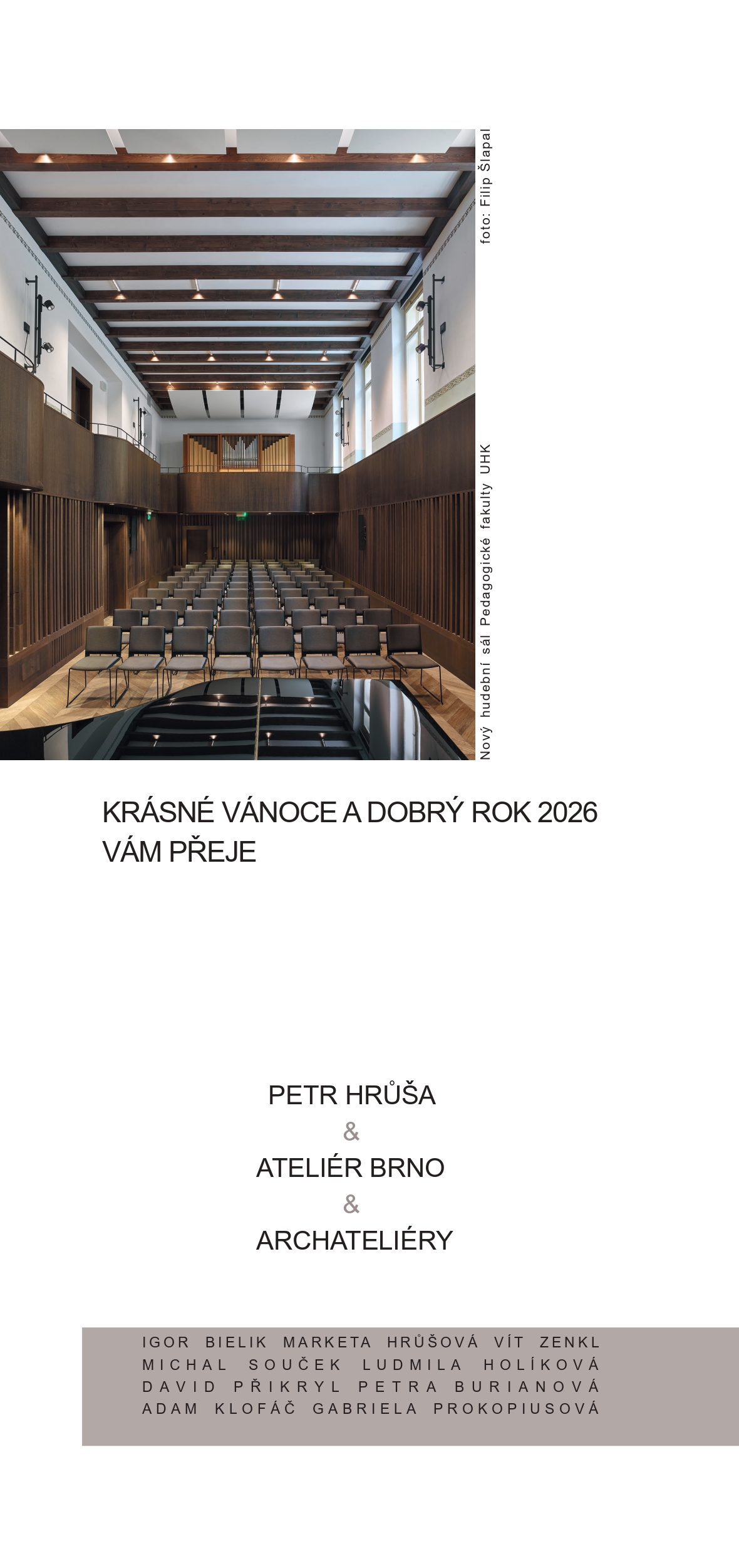 Vážení přátelé, přejeme vám krásné prožití vánočních svátků a&nbsp;jen vše nejlepší v&nbsp;novém roce 2026